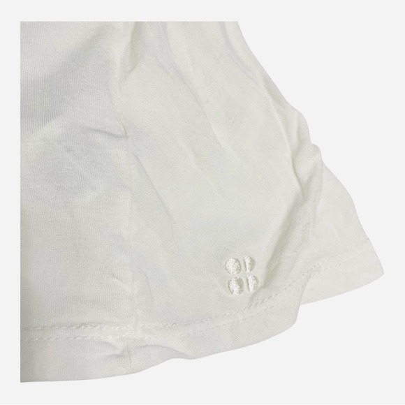 Sweaty Betty Tank Top Women Medium White Crew Neck Cotton Tencel Easy Peazy Top - Picture 3 of 10